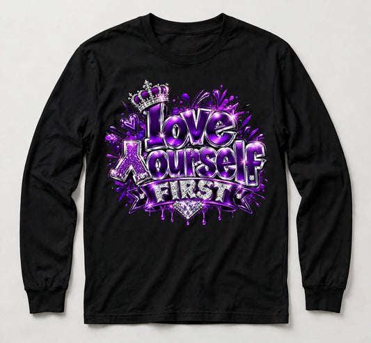 Love Yourself First Long Sleeve mockup