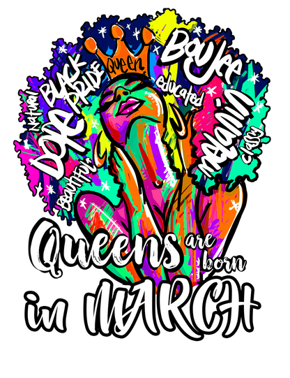 QUEENS ARE BORN IN T-SHIRTS