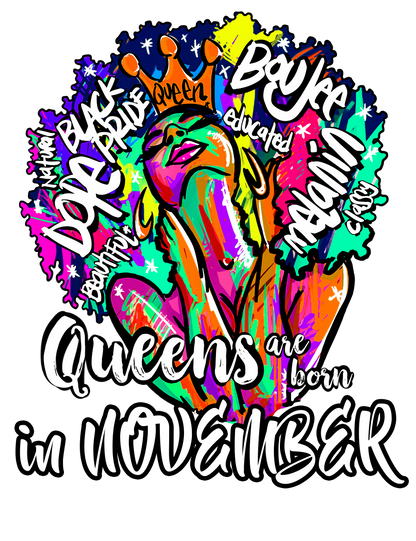 QUEENS ARE BORN IN T-SHIRTS