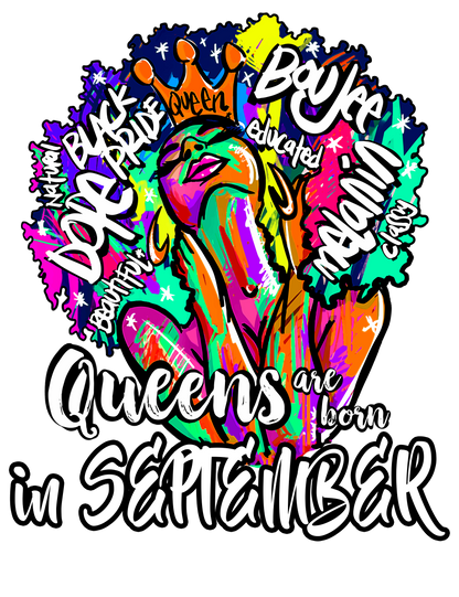 QUEENS ARE BORN IN T-SHIRTS